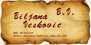 Biljana Vesković vizit kartica